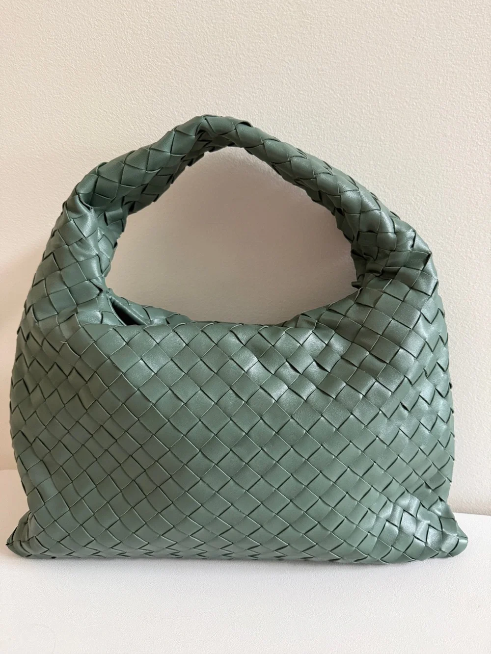 BOTTEGA VENETA Small Hop Nappa Intrecciato Leather Handbag Bag, Aloe Green
